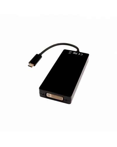 Station d'accueil USB-C V7 7-en-1 : HDMI, VGA, DVI, USB 3.0, Noir
