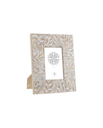 Kuvakehys DKD Home Decor Valkoinen Luonnollinen Kristalli Mangopuu Intialainen mies 20 x 1,3 x 25 cm