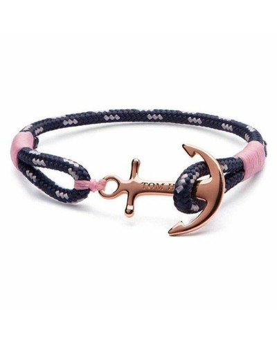 Bracelet Femme Tom Hope TM014 Gris/Rose - Ancre Argent - Style Nautique
