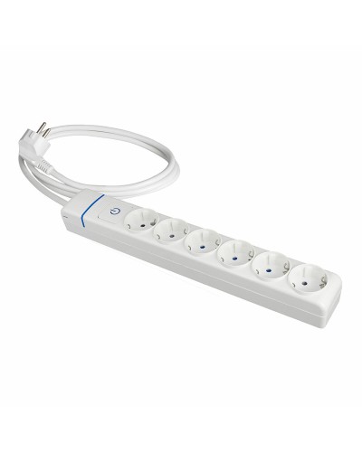 Regleta Solera de 6 Enchufes con Interruptor - Cable de 1.5m - 250V 16A

