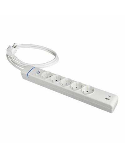 Jatkorasia - 5 pistoketta kytkimellä Solera 51ilac USB 250 V 16 A (1,5 m)