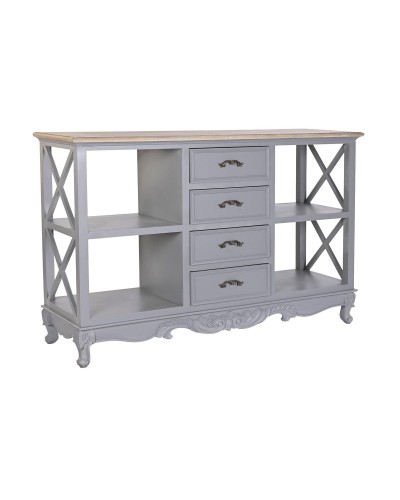 'DKD Home Decor Sideboard, 132x40x84.5 cm, Natural Grey Wood, Paulownia and MDF'
