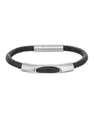 Police Pulsera Hombre Cuero Negro 19cm - Estilo Casual Elegante
