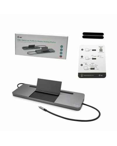 i-Tec Estación de Acoplamiento USB-C Flat PD PRO - Concentrador 4K HDMI, USB 3.0, Suministro de Energía
