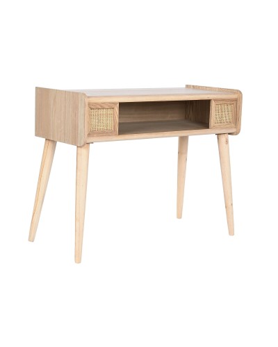 Konsol Home ESPRIT Rattan Paulowniaträ 80 x 35 x 63 cm