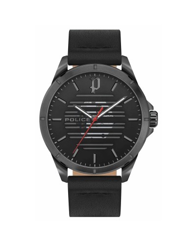 Police Uhr Herren Schwarz Stahl, Durchmesser 46mm - Casual Stil
