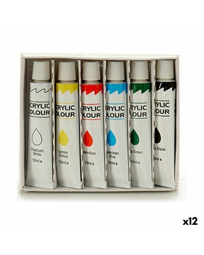Set de Peintures Acryliques Multicolores 12ml (12 Unités) - Peinture Artistique
