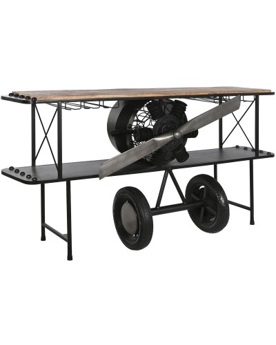 Consola ESPRIT de Madera y Metal | 191 x 58 x 96 cm | Marrón y Negro | Diseño Moderno
