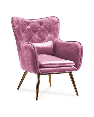 Fauteuil Velours Rose (68 x 92 x 70 cm) : Confort Élégant pour Tout Intérieur
