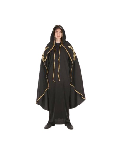 Mantello Adulti Nero Dorato M/L - Costume Halloween Cosplay Elegante 
