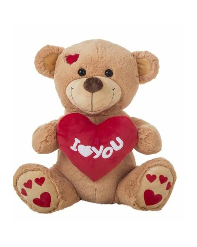 Orso Peluche I Love You 55cm Marrone - Morbido Orsacchiotto Regalo
