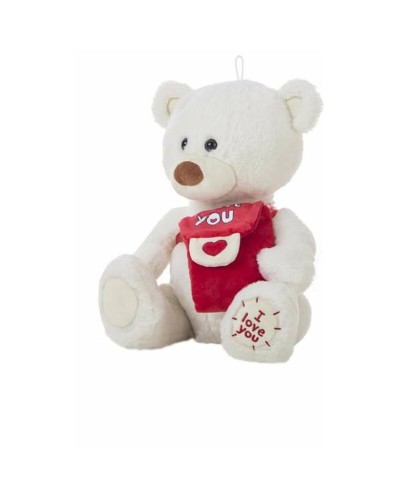 Peluche Ours Blanc 35cm - Doux et Câlin - Jouet pour Enfants
