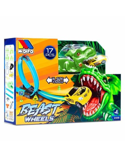 Moltó Piste Dinosaures 107cm - 17 Pièces | Piste Voitures
