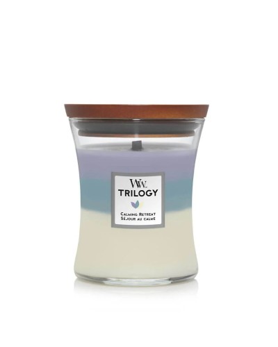 Candela Profumata Woodwick Trilogy Medium Calming Retreat