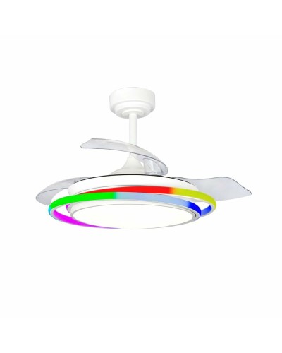 Ventilatore da Soffitto CristalRecord ANTILA MINI RGB WH RETRAC Bianco