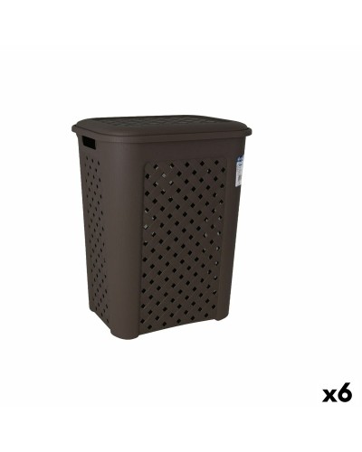 Cesto para la Ropa Sucia Tontarelli Arianna Wengue Plástico 43,5 x 33,5 x 55 cm (6 Unidades)