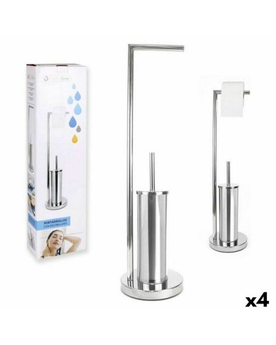 Porta Carta Igienica con Supporto per Scopino Confortime 18,5 x 74 cm (4 Unità)