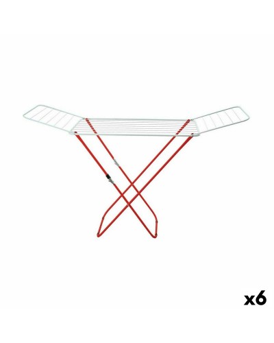 Tendedero Plegable Supernet Blanco Rojo 127 x 50 x 2 cm (6 Unidades)