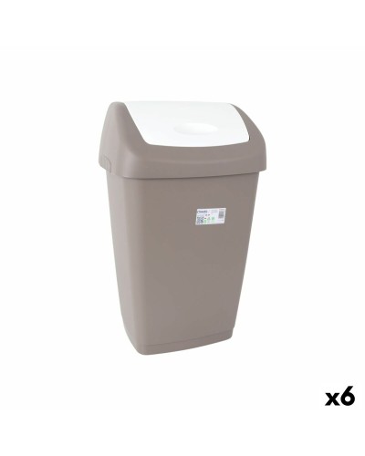 Papelera Tontarelli Aurora Gris 55 L (6 Unidades)