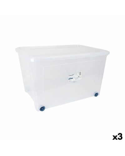 Scatola con Ruote per Organizzare Tontarelli 78,2 x 58,2 x 47 cm (3 Unità)