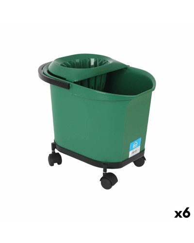 Cubo de Fregar Kety Verde 16 L 40,5 x 30 x 35 cm (6 Unidades)