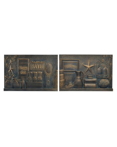 Decorazione da Parete DKD Home Decor Rame 60 x 4 x 40 cm (2 Unità) (2 pcs)