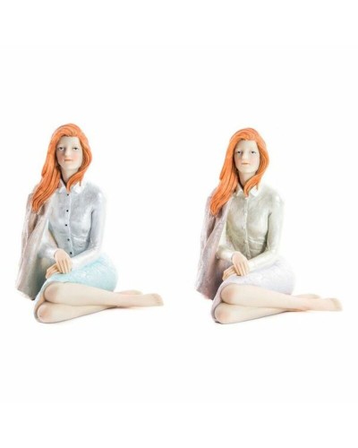 Statua Decorativa DKD Home Decor Donna Romantico 15 x 18 x 19,5 cm (2 Unità) (2 Pezzi)