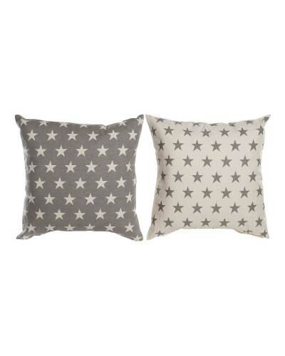 Cojín DKD Home Decor Beige Marrón 60 x 10 x 60 cm Estrellas (2 Unidades)
