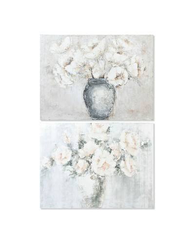 Cuadro DKD Home Decor Vase 120 x 3,8 x 90 cm Jarrón Romántico (2 Unidades)