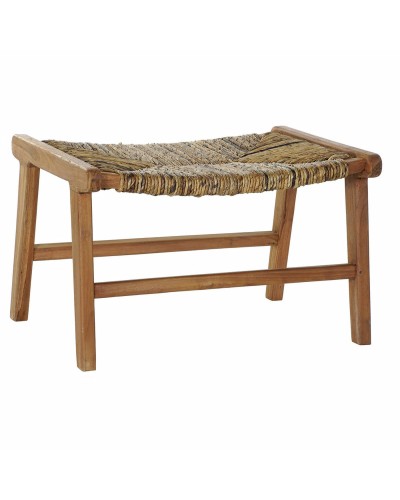 Panca DKD Home Decor   65 x 47 x 40 cm Naturale Teca Plastica Marrone Chiaro