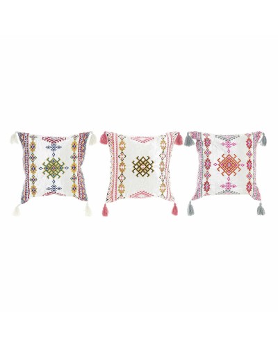 Cojín DKD Home Decor 8424001817528 Multicolor Árabe 40 x 10 x 40 cm Flecos (3 Piezas)