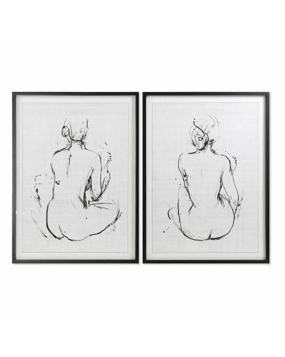 Cuadro DKD Home Decor 70 x 2,5 x 90 cm Mujer Moderno (2 Unidades)