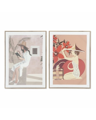 Cuadro DKD Home Decor Mujer (2 Unidades) (50 x 3 x 70 cm)
