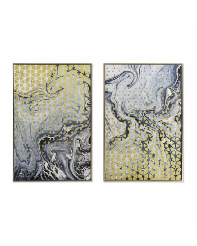 Quadro DKD Home Decor Astratto 60 x 3 x 90 cm Moderno Laccato (2 Unità)