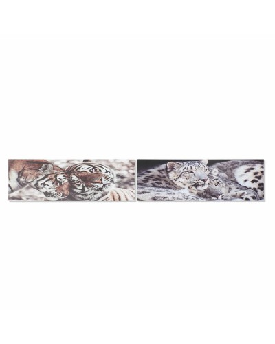 Cuadro DKD Home Decor Pino Tigre Lienzo (2 pcs) (135 x 2.5 x 45 cm)