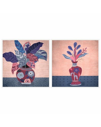 Cuadro DKD Home Decor 83 x 4,5 x 83 cm Jarrón Escandinavo (2 Unidades)