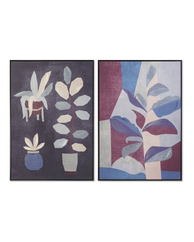 Quadro DKD Home Decor 83 x 4,5 x 123 cm Fiori Moderno (2 Unità)
