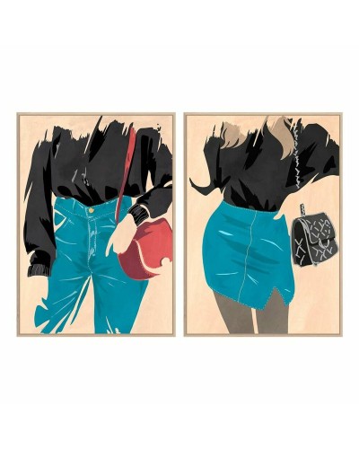 Cuadro DKD Home Decor Mujer 83 x 4,5 x 123 cm Escandinavo (2 Unidades)