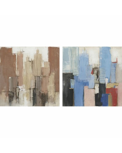 Quadro DKD Home Decor 100 x 2,4 x 100 cm Astratto Moderno (2 Unità)