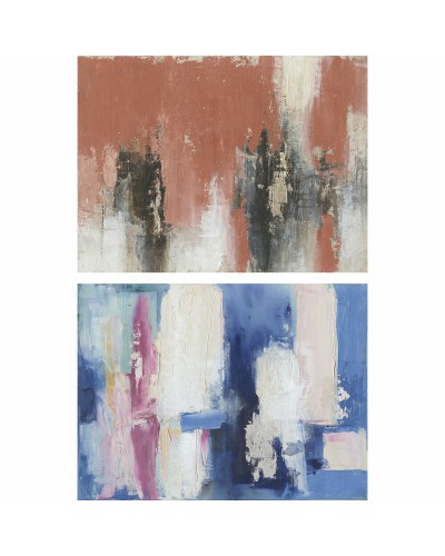 Quadro DKD Home Decor Astratto 120 x 4 x 90 cm Moderno (2 Unità)