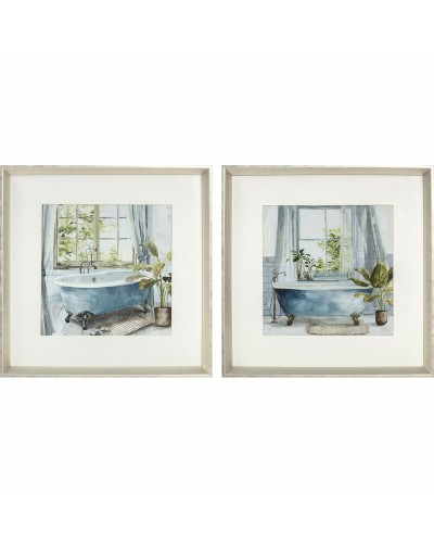 Quadro DKD Home Decor Bagni (2 Unità) (32 x 2,5 x 32 cm)