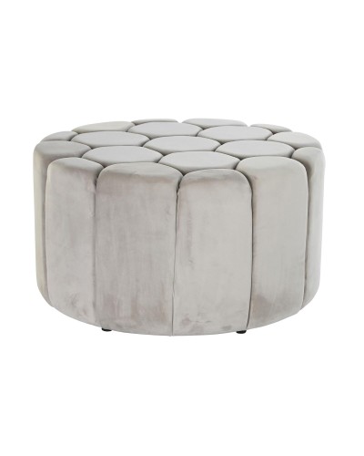 Quadratische Fußstütze in Beige DKD Home Decor mit MDF-Holzrahmen und Polyestergewebe (86x86x48 cm)
