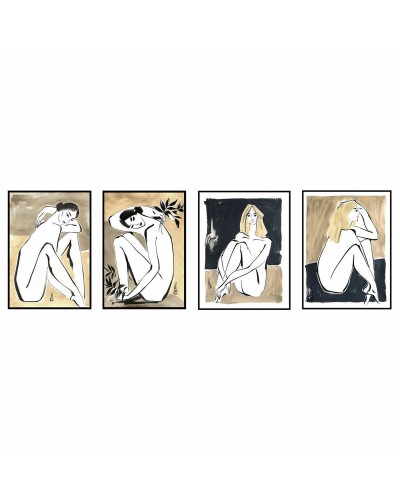 Cuadro DKD Home Decor Mujer Moderno (50 x 2,8 x 70 cm) (4 Unidades)