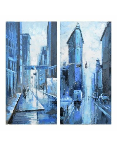 Quadro DKD Home Decor Città 60 x 3 x 120 cm Loft (2 Unità)