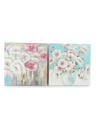 Quadro DKD Home Decor 99,5 x 3,5 x 99,5 cm Vaso Shabby Chic (2 Unità)