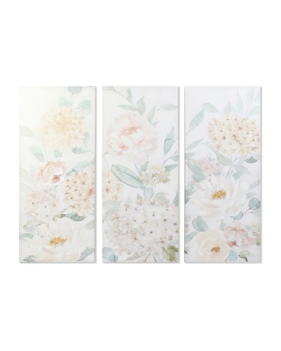 Quadro DKD Home Decor Fiori 55 x 3 x 135 cm Shabby Chic (3 Pezzi)
