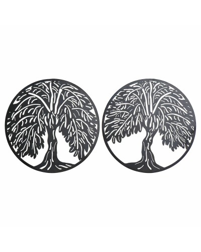 Decorazione da Parete DKD Home Decor Albero Metallo (2 pcs) (40 x 1 x 40 cm)