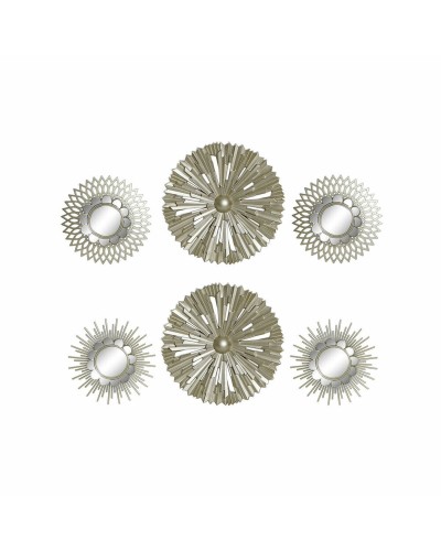 Set di Specchi DKD Home Decor Da muro polipropilene Dorato Specchio (2 pcs) (35 x 3.5 x 35 cm)