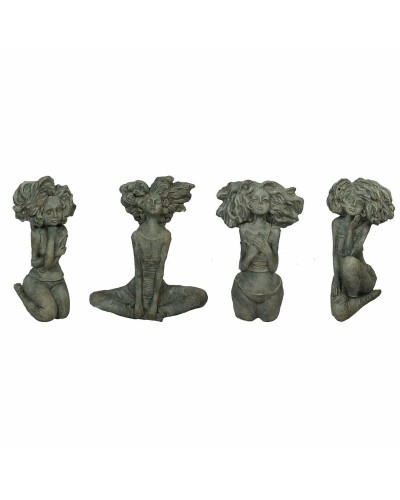 Figura Decorativa DKD Home Decor Mujer Gris Cemento (20 x 9 x 25 cm) (4 Unidades)