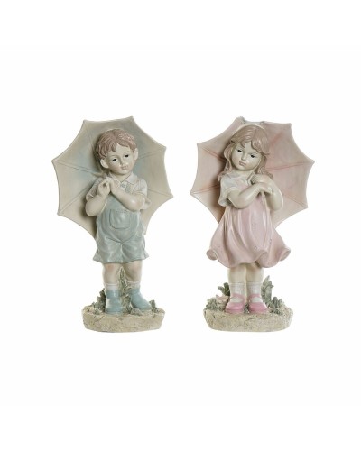 Statua Decorativa DKD Home Decor 28 x 20 x 48,5 cm Azzurro Rosa Bimbo (2 Unità)